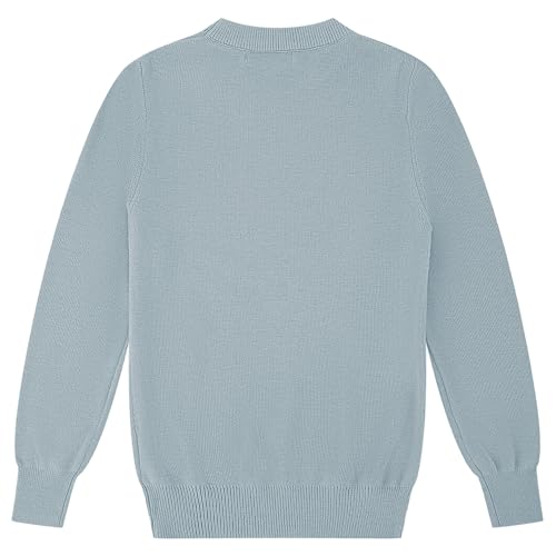 Image of CUNYI Boys Girls Crewneck Sweater Long Sleeve School Uniform Pullover Thermal Wool Solid Knit Top