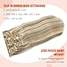 UGOTRAYS Clip in Hair Extensions Real Human Hair - 22 inch 70g Ash Blonde Mixed Bleach Blonde Straight 7pcs Double Weft - 100% Remy Human Hair Extensions #18p613 22inches