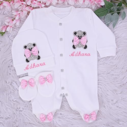image for Generic Custom Newborn Baby Clothes Set for Girls – 3 PCS Personaliz
