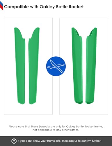 Image of BLAZERBUCK Replacement Temple Sleeves Ear Socks for Oakley Bottle Rocket OO9164 Sunglass - Dark Green