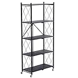 Storage Shelves, 5-Shelf Foldable Metal Shelving Units 28' W x 14' D x 65' H for Garage Kitchen...