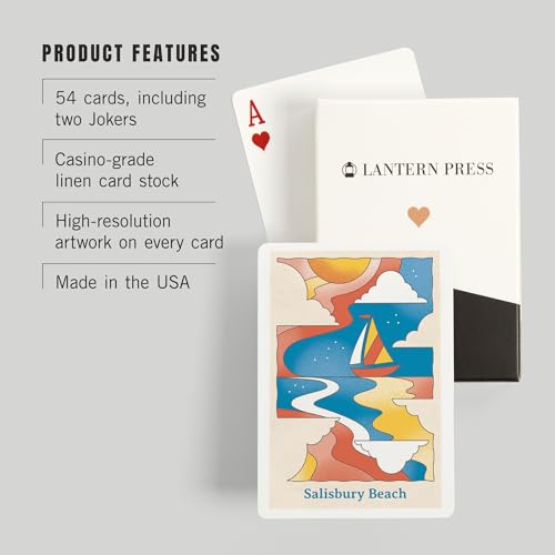 Baraja de Poker Lantern Press Salisbury Beach 52 Cartas miniatura 3