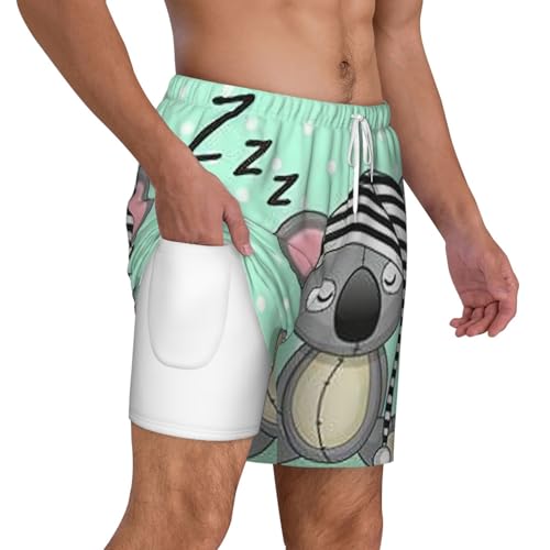 Traje de baño elástico para playa Sleeping Koala transpirable estilo running para hombre 3
