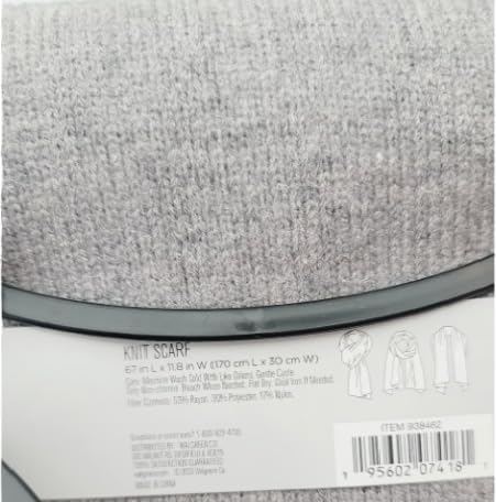 West Loop Knit Scarf, Grey, Fits Most One Size2