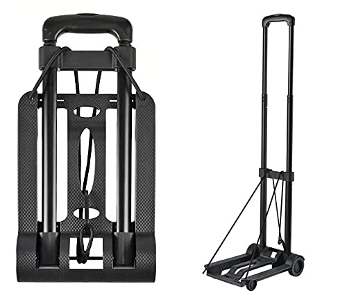 Plastic Folding Luggage Cart With 2 Wheels Lightweight Minisize Hand Truck For Travel, Moving,Camping And Office School Use Trolley(Small Base Plate 12.6"X9"Inch) #TOP7