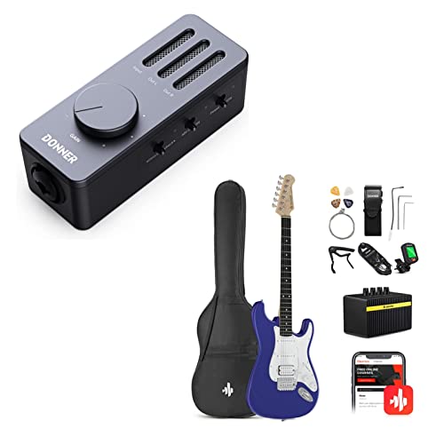 Donner Dst-100L 39 Inch Full Size Electric Guitar Kit With Guitar Audio Interface #TOP16