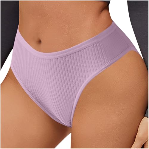 Women's Low-Rise Panties Seamless Breathable No-Show Underwear 2026 Fashion Fitness Briefs for Spring Workout(Purple,Medium)