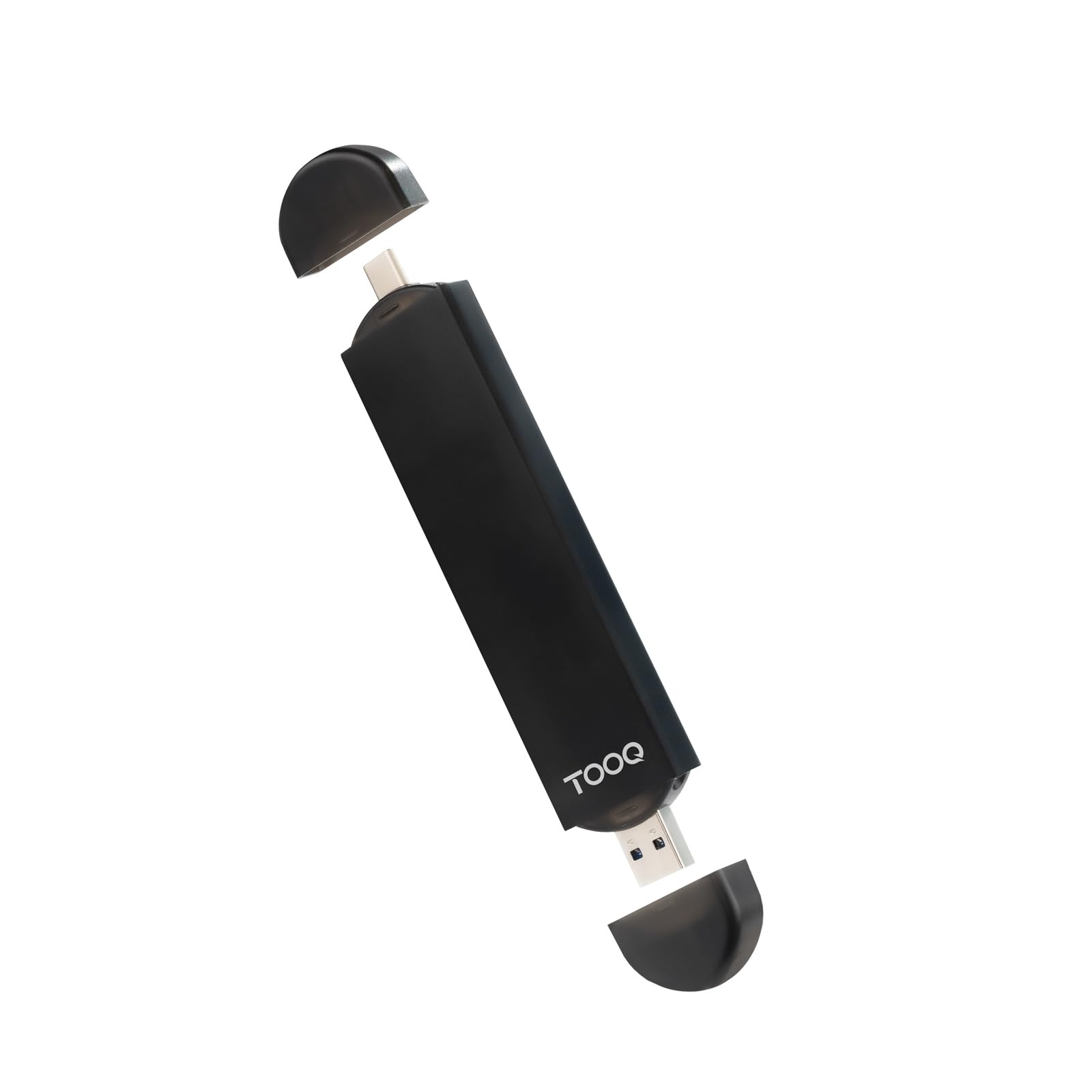 Carcasa SSD M.2 NVMe TooQ TQE-2240B negra disco externo adaptador dual USB-C USB-A 8