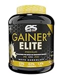GAINER ESSENTIAL Batido de Carbohidratos y Proteínas de Essential Nutrition | Sabor Chocolate, fresa, cookies, chocolate blanco y brownie 3 Kg = 30 Tomas | Textura Cremosa (chocolate blanco)