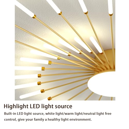 Plafonnier LED or décoratif à structure linéaire haut de gamme