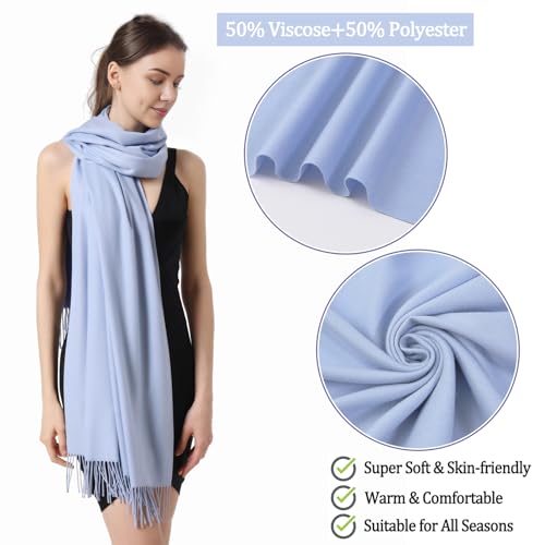 Image of Pashmina Scarf and Shawl - Soft Women Pashminas Wrap for Wedding Evening Party dresses