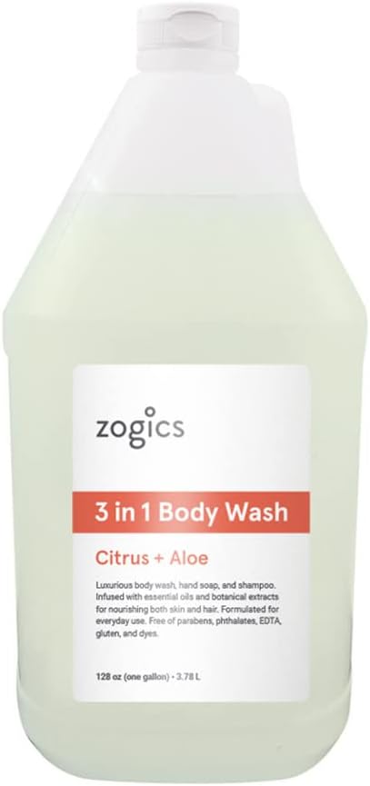 Zogics Citrus + Aloe 3-in-1 Body Wash