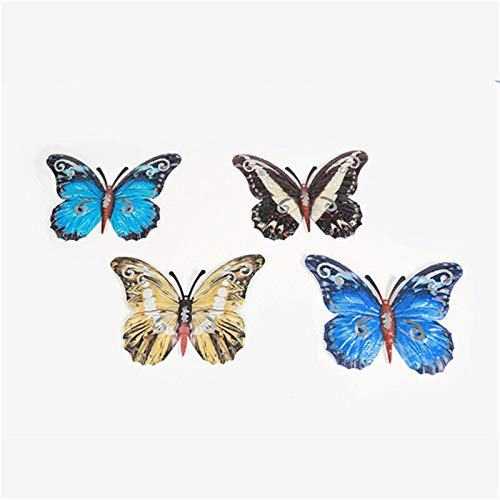 4 piezas - Arte de pared de mariposa 3D, juego de manualidades para colgar en la pared, esculturas para la familia, dormitorio, sala de estar, oficina, cocina, jardín, patio Cover