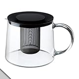 IKEA RIKLIG Teapot, , 1.6 QT, clear glass and black top