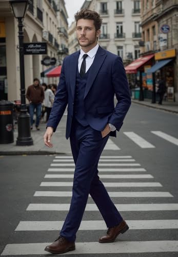 Men's Suits for Men Slim Fit Double Breasted Suit Men Suits 3 Piece Tuxedo Wedding Prom Formal Business Dinner Mens Tux4