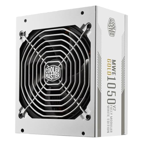CoolerMaster MWE - Fuente de alimentación (1050 W, V2, ATX3.1), color blanco y dorado