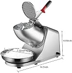 Concasseur électrique de glace Snow Machine à découper la glace 300W 143lbs/hr Shaved Ice Maker Design de double lames intégrées pour usage domestique et commercial