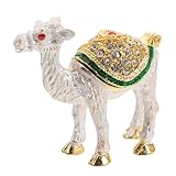 SOIMISS Joyero Organizador Multifuncional de Camello Esmaltado en Color Claro con Bisagras, Caja de Baratijas Decorativa para Pendientes y Anillos, Almacenamiento Seguro para Mujer, Caja