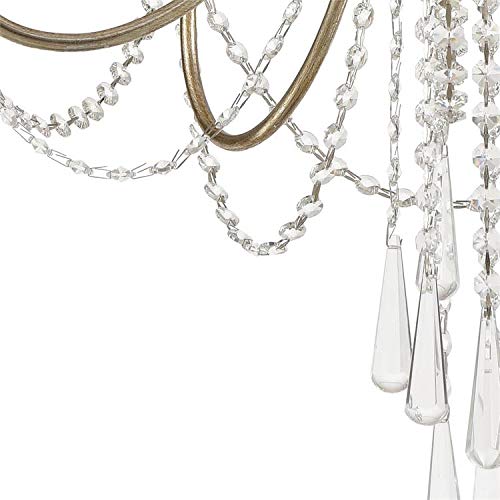 Arcadia 5 Light Antique Silver Crystal Chandelier - Ceiling Light Fixture - Chandeliers For Hallway, Living Room, Foyer, Farmhouse - Indoor Modern Chandelier #TOP6