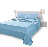 Nuestro juego de ropa de cama de 100 % algodón. Otterrete - Sábana bajera ajustable (160-180x200 cm, 1 sábana encimera de 250x280 cm, 2 fundas de almohada de 50x80 cm)