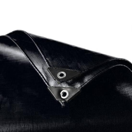 Image of 30Ft x 30Ft Tarpaulin Sheet Waterproof Tirpal Heavy Duty Tadpatri with Aluminium Eyelets Each Coners - Multipurpose Cover Tharpai (30 * 30 FEET, 150 GSM) (Black, 30x30 FT)