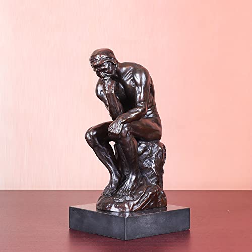 The Thinker Statue By Rodin Bronze Famous Sculpture Figurine Replica Nude Man Art Home Decor 9.6" H #TOP4