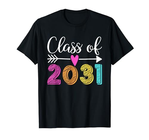 Class Of 2031 Senior Idea Class 2031 Graduation Grow With Me T-Shirt