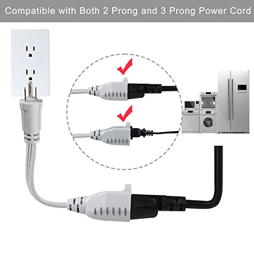 Kuncan Appliance Power Extension Cord - Heavy Duty 14/3 Awg Parallel 3 Prong Low Profile Flat Cable Us Plug Male To Female Extender Grounded Wire For Ac Unit, Air Conditioner, Refrigerator (3 Ft) #TOP3