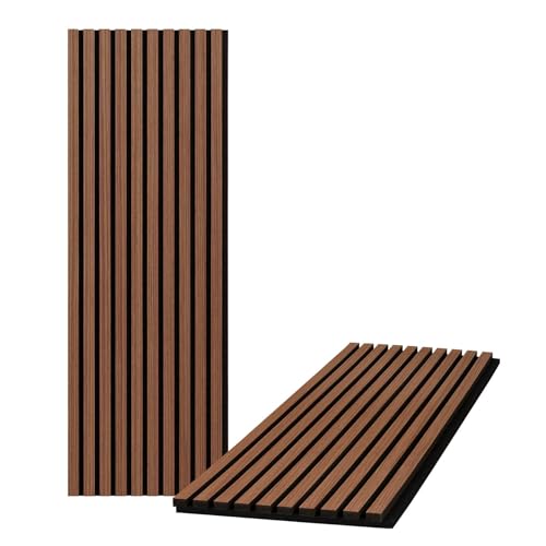 QUEENLINK Wood Slat Panels for Wall & Ceiling, 2 Pack