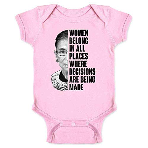 Ruth Baden Ginsburg Baby Bodysuit Infant RBG Women Belong Quote Feminist Pink 6M