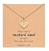 ChungLong0593 Y shape Mustard Seed Faith Necklace with Gift Card Inspiring Religious Jewelry Exquisite Faith Jewelry Christian gift for Women - Gold Heart