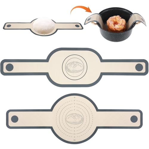 Nogeqi 2PCS Silicone Bread Sling, Dutch Oven Liners, Oval and Round Sourdough Sling, Non-Stick Reusable Sourdough Mat with Long Handles, Easy to Clean (Brown)