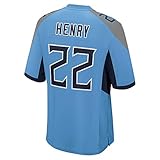 Entwickelt für Bewegung. Jerwy Herren _ Damen _ Jugendliche _ Derrick _ Henry _ # 22 _ Hellblau _ 2018 _ Sportbekleidung _ Fußball _ Spiel _ Trikot, Herren, blau, Herren-L