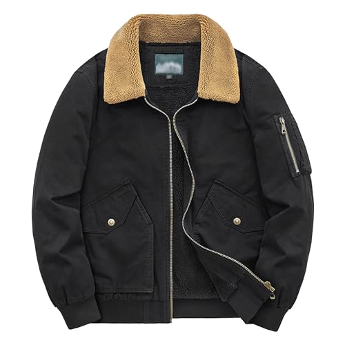 Veste cargo homme hiver parka outdoor chaude avec col polaire sherpa zippée