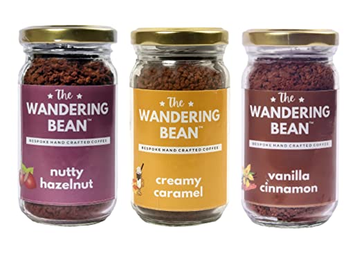 Image of The Wandering Bean Combo Pack Flavored Instant Coffee (Hazelnut + Caramel + Cinnamon) Gift Festive, Best Gift Hamper 3x60g Flavored Coffee at It's Best! No Machine Required to Make This Coffee!