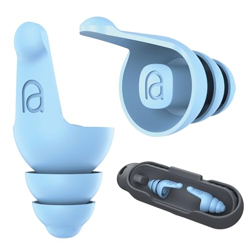 Mixx Assitive Audio Flight Earplugs – Premium Noise Reduction for Travel | Hypoallergenic Silicone | Comfortable, Reusable & Portable with Travel Case – Ideal for Airplane, Work & Sleep