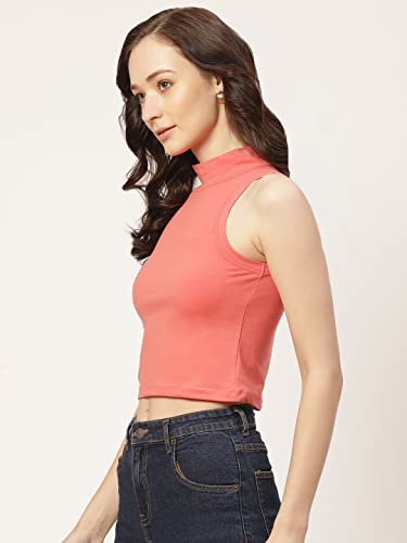 Image of Women Solid Super Soft streachable Cotton Blended Crop Top