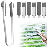 Herramienta de Limpieza de persianas, Herramienta de Limpieza de persianas, Herramienta de Limpieza de persianas, Mini Limpiador de persianas con 6 cepillos, Cepillo de Plumero para Limpiar persianas