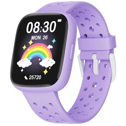 TICTIKY Reloj inteligente para niños y niñas desde 5 años, 1,83 pulgadas, podómetro, frecuencia cardíaca, resistente al agua IP68