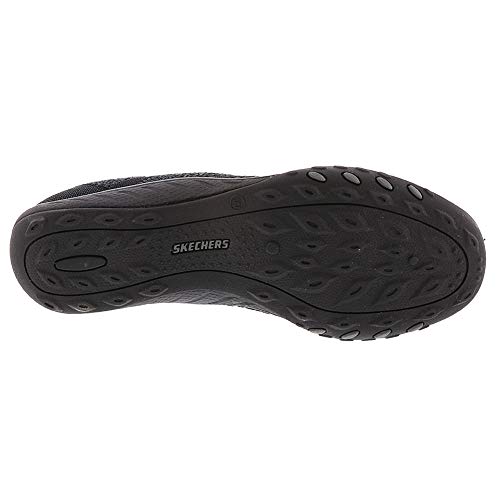 Skechers Women's Relaxed Fit Breathe Easy Fortune-Knit Slip-On Sneaker, Black, 6.5 Wide