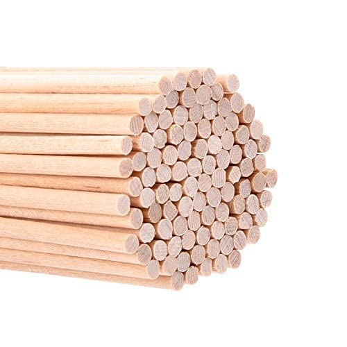Bfdyy Unfinished Natural Wood Craft Dowel Rods 100 Pack(Wood Color-12 X 1/8 Inch) #TOP1