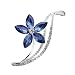 Produktbild Carry stone Frauen Elegante Blaue Blume Strass Clip Brosche nützlich und praktisch