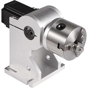 Monport 80mm Rotary Axis Attachment for Fiber Laser Engravers, 3 Jaws Rotary Chuck Ring Jewelry Marking Tool Rotary Tool with a Scale Dial for Y Axis 360 Round Metal Marking