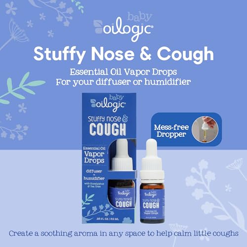 Oilogic Baby Essential Oil Vapor Drops for Diffuse & Humidifier, 2-Pack Set with Stuffy Nose & Cough + Slumber & Sleep - Baby Aromatherapy Oil is Safe for Babies, Kids & Toddlers - Thumbnail 2