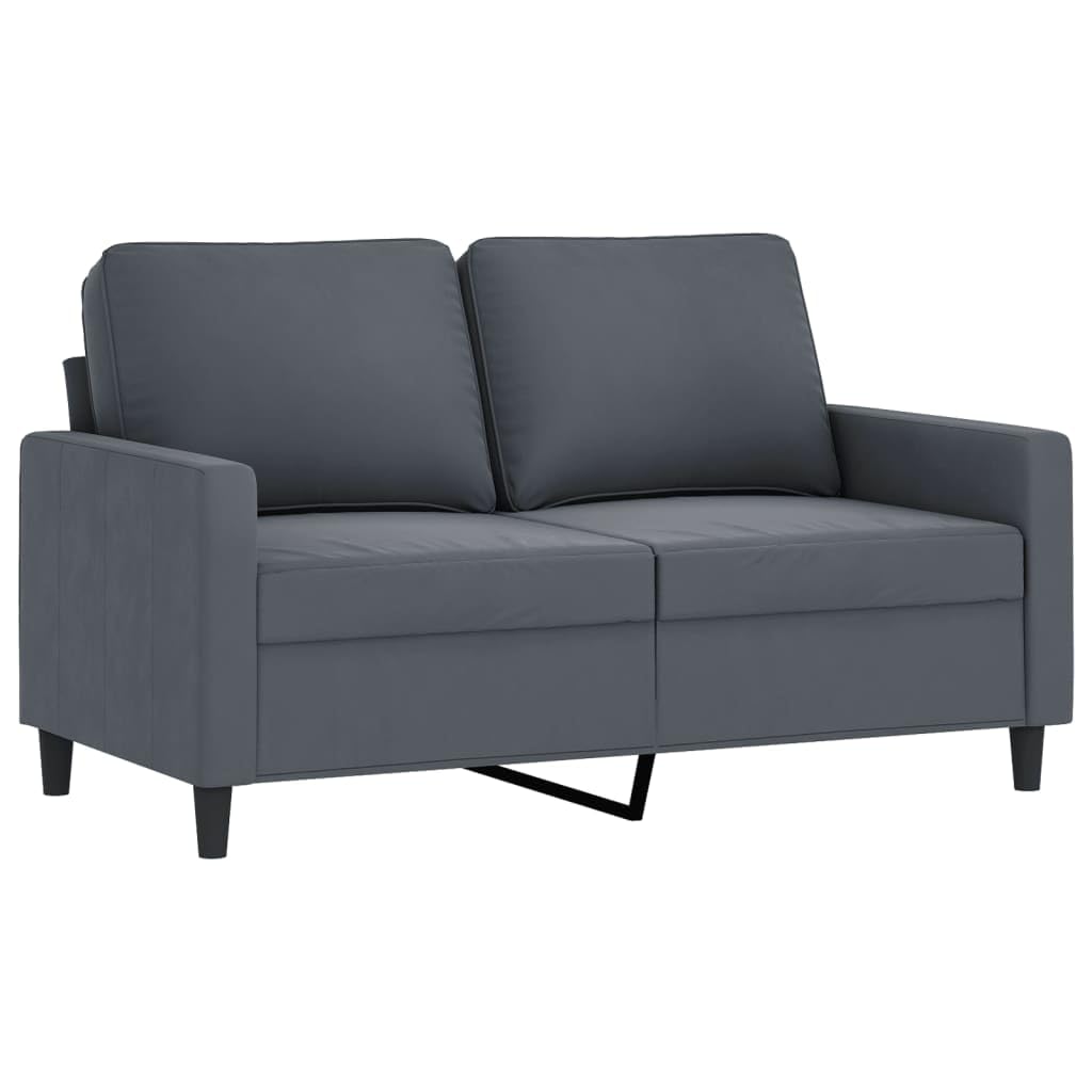 Juego de 4 sofás de terciopelo gris oscuro, 198 cm, moderno juego de sofá con sillón de 2 plazas, 3 plazas y taburete, estructura de metal resistente para salón, oficina y estudio