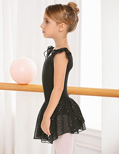 Image of Arshiner Girls Ruffle Sleeve Ballet Dance Dress Tutu Skirted Leotard