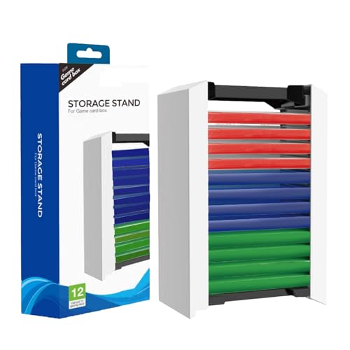 SH-RuiDu Estante de almacenamiento para caja de discos de juegos, soporte de disco de juegos duradero, torre de almacenamiento con capacidad para 12 discos de juego PS5