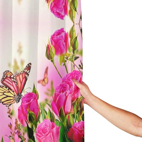 Rideau de douche imperméable anti-éclaboussures imprimé floral chic