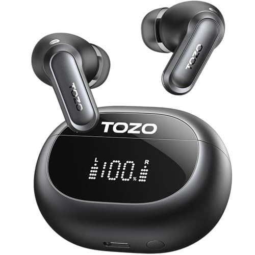 TOZO T9 True Wireless Earbuds Environmental Noise Cancellation 4 Mic Call Noise Cancelling Headphones and Deep Bass with Light Weight...