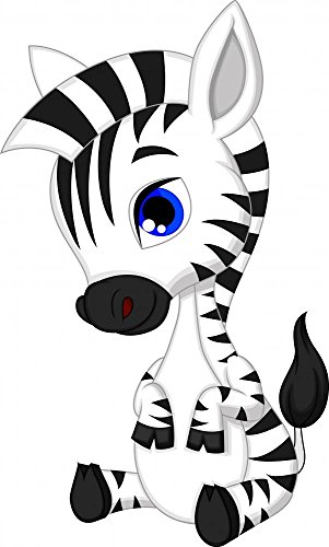 Wallmonkeys Cute Baby Zebra Cartoon Wall Mural Peel And Stick Graphic (12 In H X 7 In W) Wm323415 #TOP2